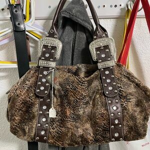 Otherwild Brown and Silver Studded Shoulder Bag